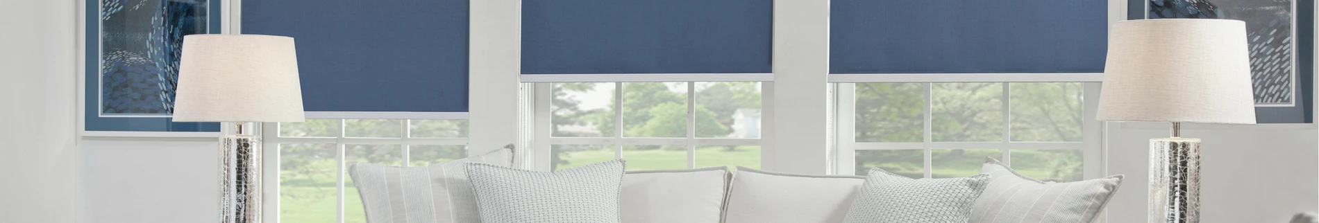 blue window treatments