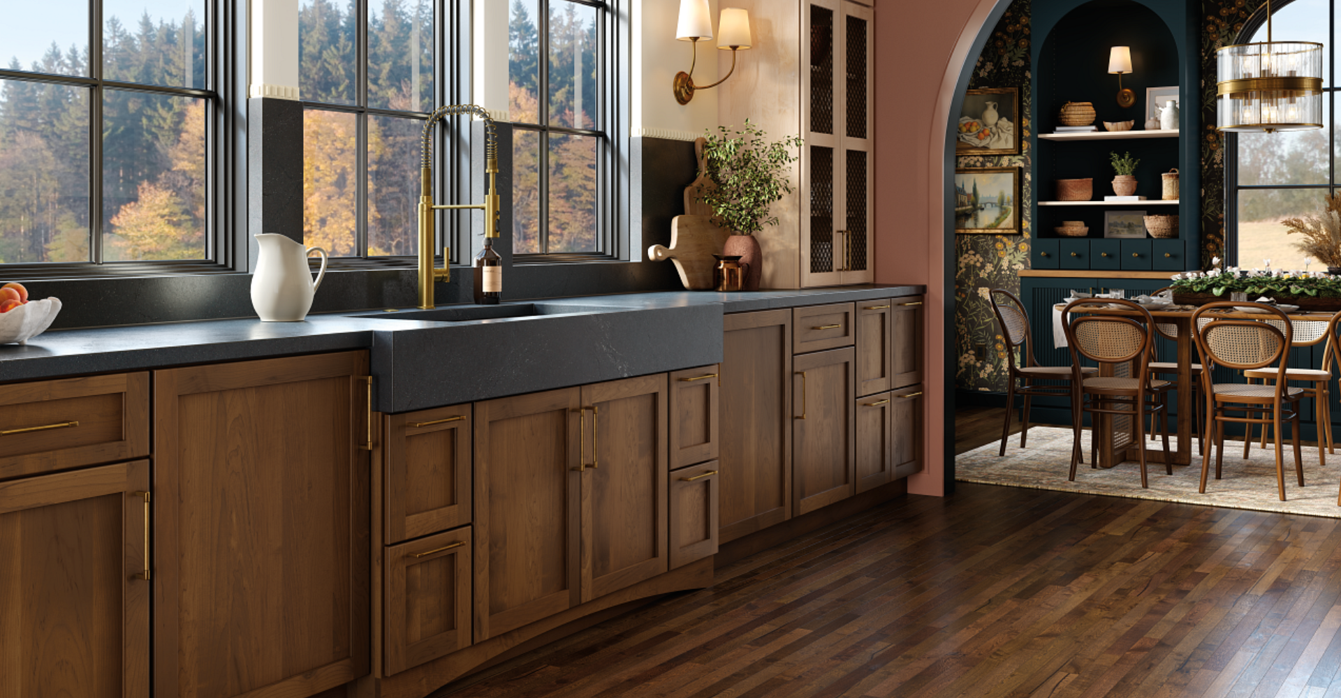 Dogs running down stairs 