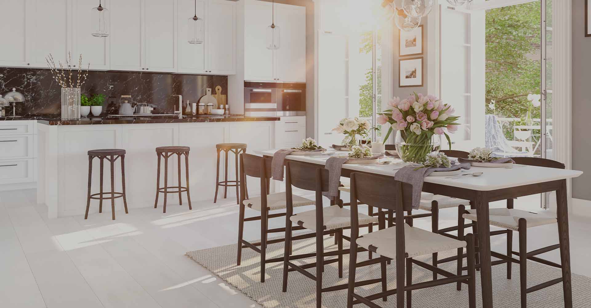 Dogs running down stairs 